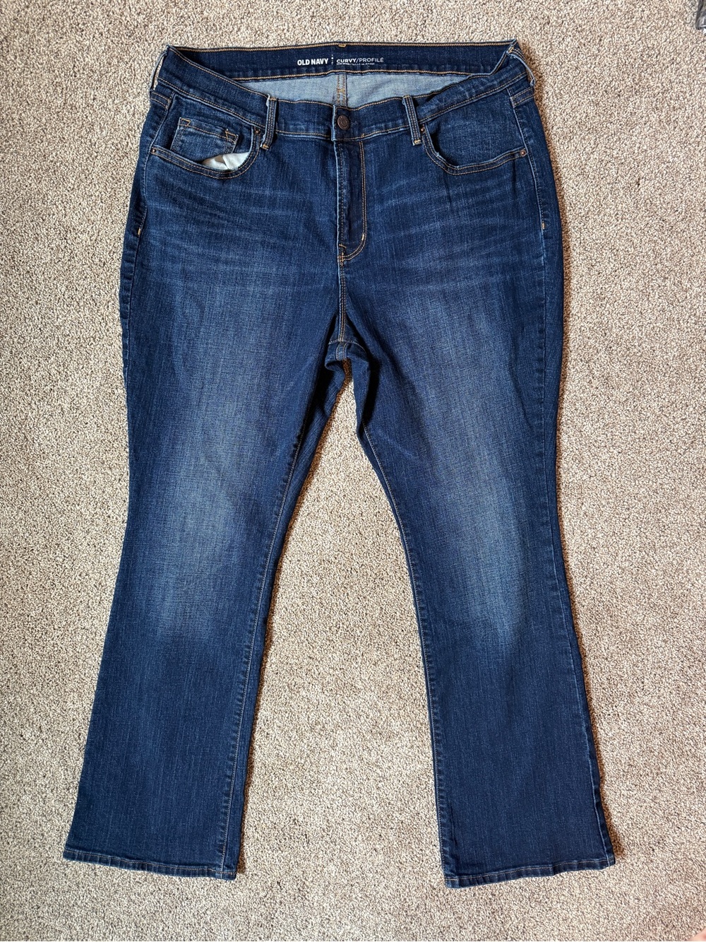 Old Navy Dark Blue Curvy Mid-Rise Women's Jeans Size 16 Short